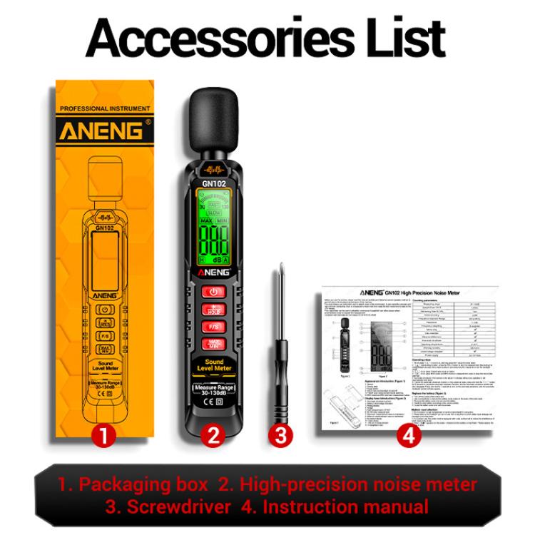 ANENG Sound Decibel Tester Volume Sound Level Noise Meter