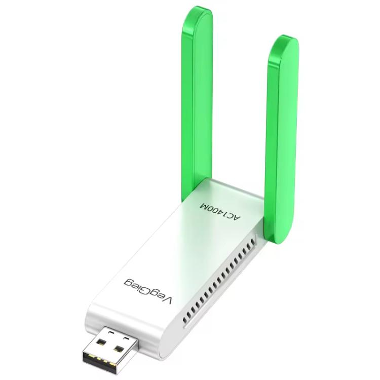 VegGieg 1400Mbps Dual Band WIFI 6 USB Wireless Adapter Driver-Free Network Card  for Desktop PC/Laptop
