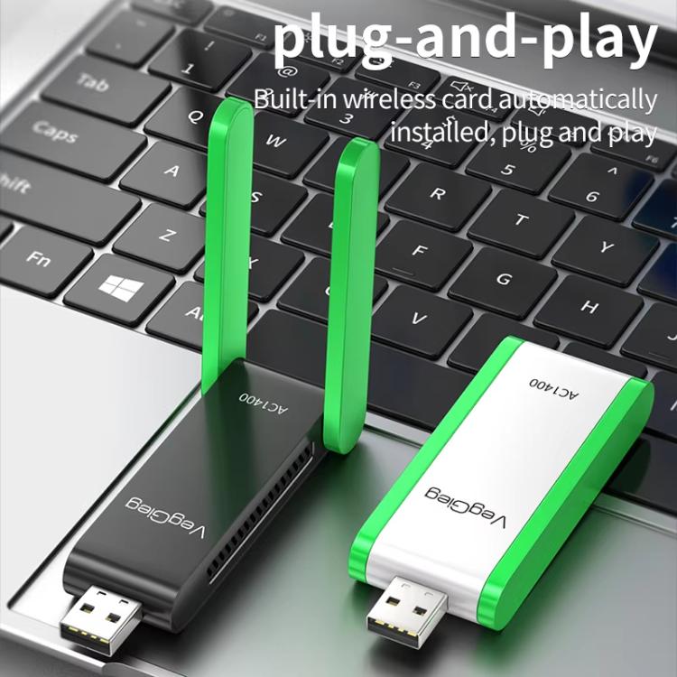 VegGieg 1400Mbps Dual Band WIFI 6 USB Wireless Adapter Driver-Free Network Card  for Desktop PC/Laptop