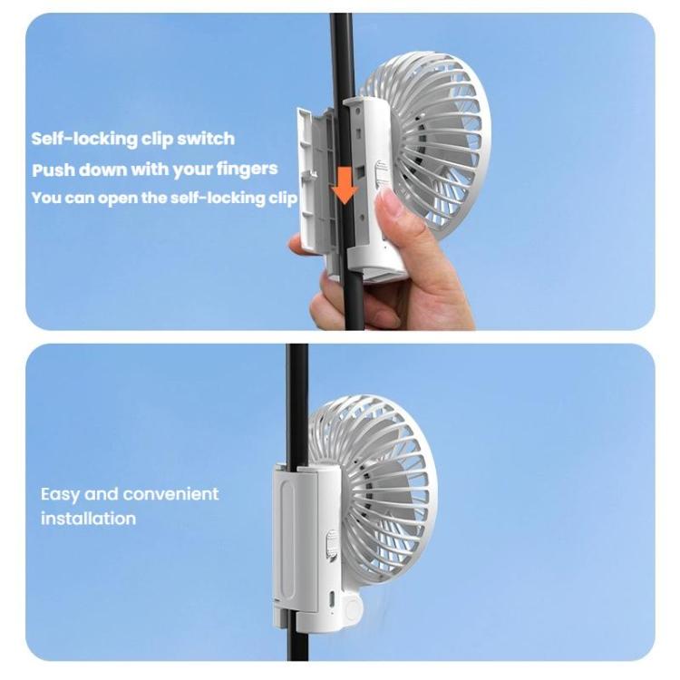 Folding Hanging Umbrella Fan USB Handheld Portable Umbrella Clip Fan Compact Desktop Fan