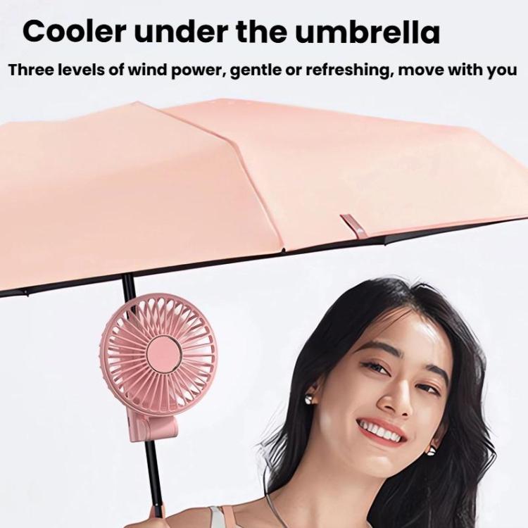 Folding Hanging Umbrella Fan USB Handheld Portable Umbrella Clip Fan Compact Desktop Fan