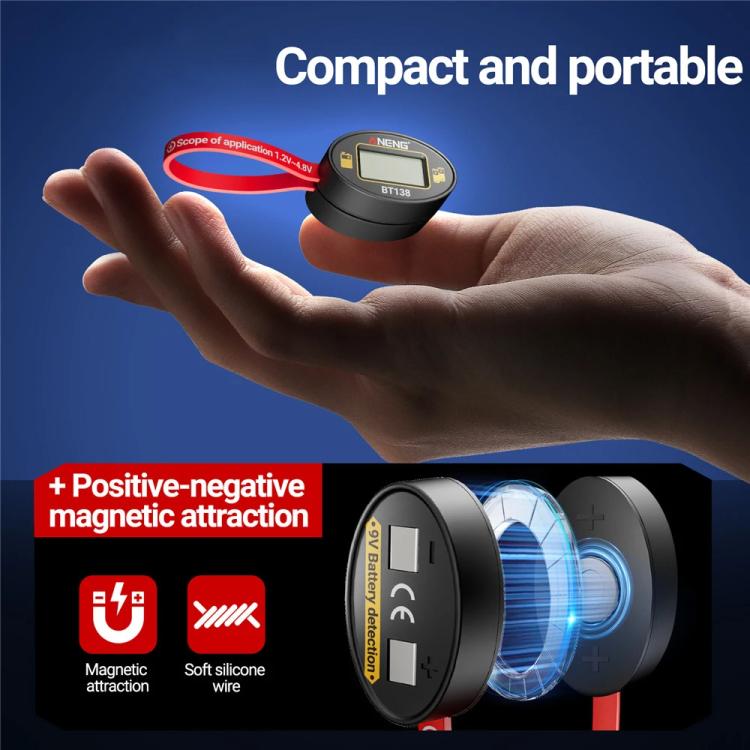 ANENG Portable Magnetic Battery Voltage Capacity Tester