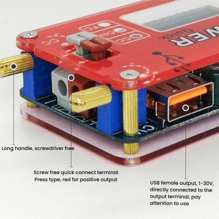 USB 15W Adjustable Power Supply Module LCD Display Mobile Boost Cable, DP3A
