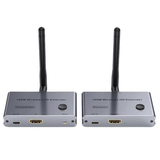 2 In 1 4K 30Hz Wireless HDMI Extender 100m Point To Point HD Video Transmitter, Transmitter+Receiver, 100m