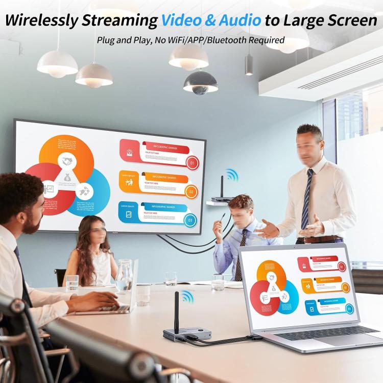 2 In 1 4K 30Hz Wireless HDMI Extender 100m Point To Point HD Video Transmitter, Transmitter+Receiver, 100m