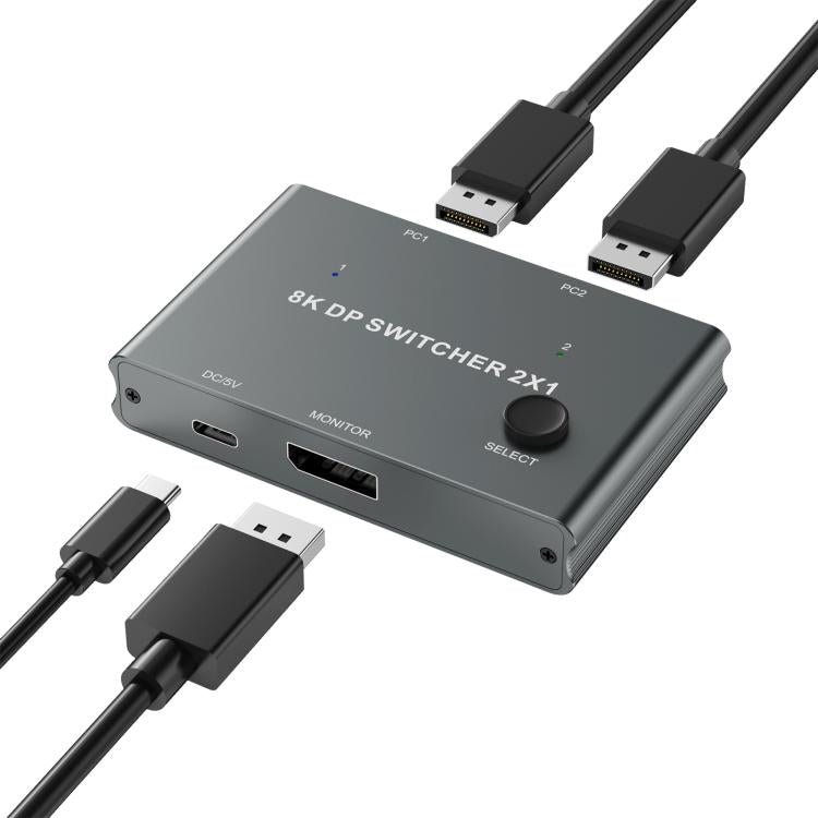 DisplayPort Switch 8K 30Hz HD Splitter For Computer Screen