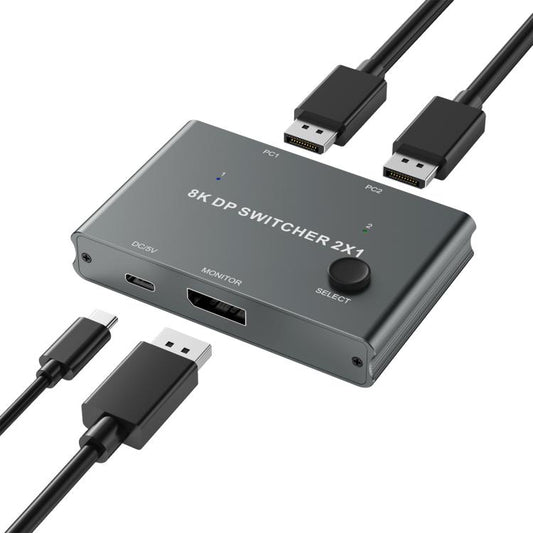 DisplayPort Switch 8K 30Hz HD Splitter For Computer Screen