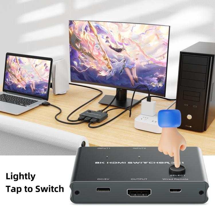 3 In 1 Out HDMI Switch 8K 60Hz / 4K 120Hz Computer HD Conversion