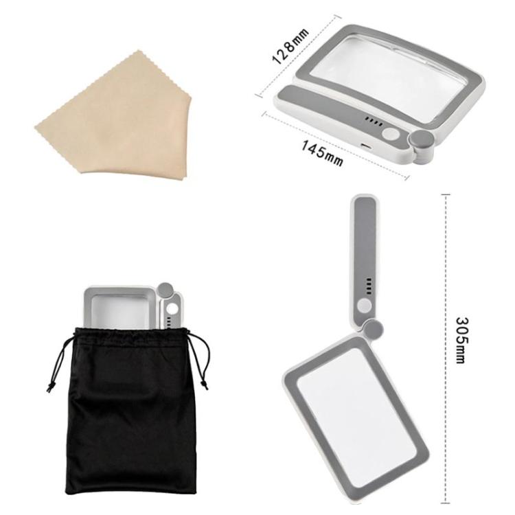 3.5X 12LED Folding Magnifying Glass Handheld Reading Glass With Charge Display