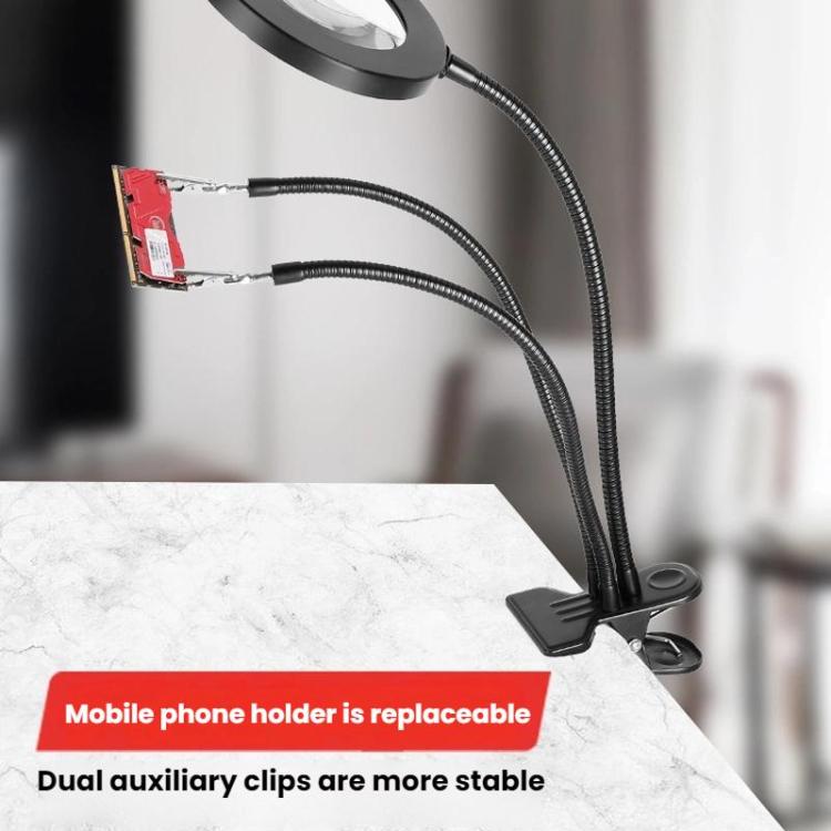 10X 72LEDs Optical Magnifying Glass Hose Type Mobile Phone Holder