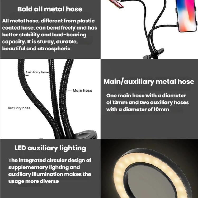 10X 72LEDs Optical Magnifying Glass Hose Type Mobile Phone Holder