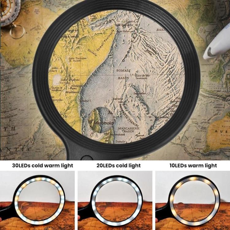 5/10X 30 LEDs Magnifying Glass USB Charging Neck Worn Handheld For Reading Maintenance