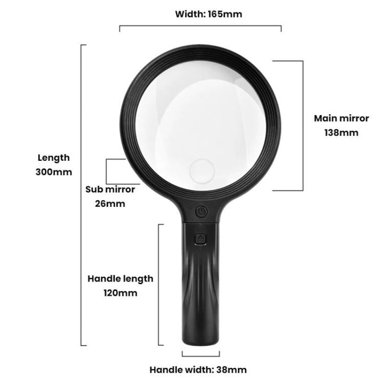 5/10X 30 LEDs Magnifying Glass USB Charging Neck Worn Handheld For Reading Maintenance