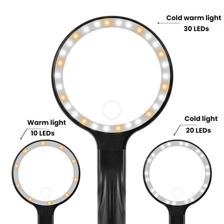 5/10X 30 LEDs Magnifying Glass USB Charging Neck Worn Handheld For Reading Maintenance