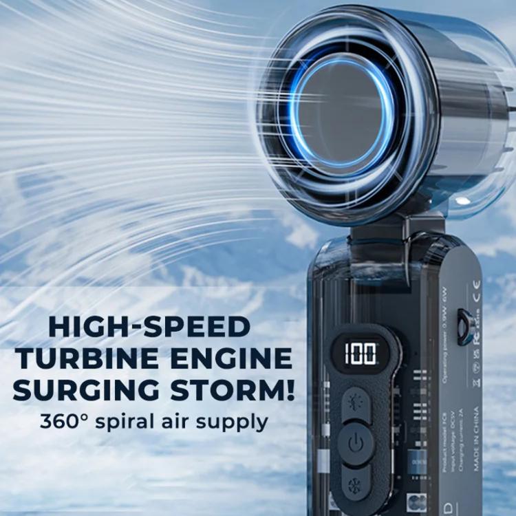 High Speed Folding Cooling Fan Powerful Semiconductor Handheld Turbine Fan