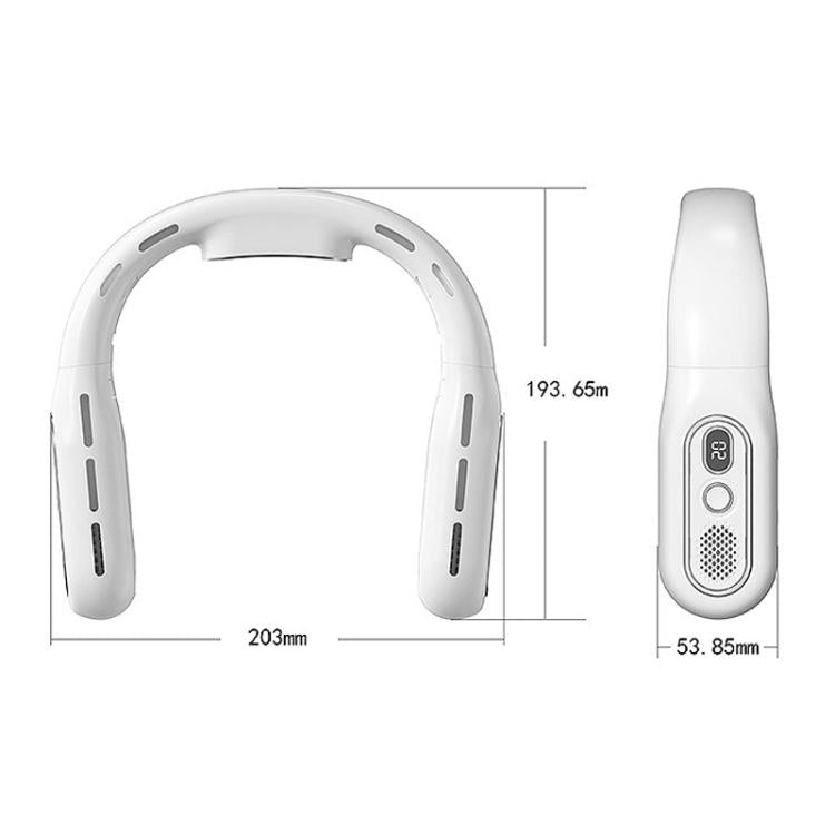 Outdoor Digital Display Folding Silent Neck-Mounted Bladeless Fan