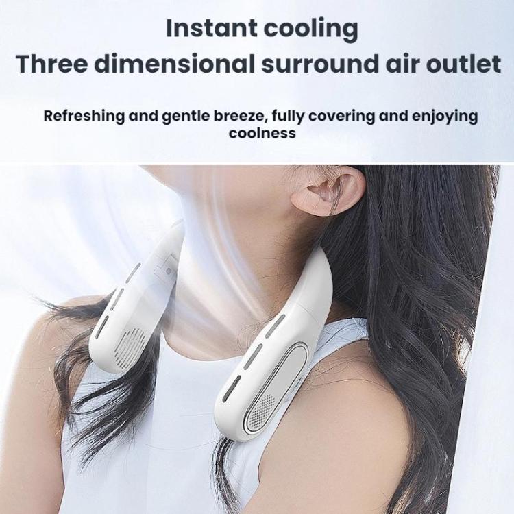 Outdoor Digital Display Folding Silent Neck-Mounted Bladeless Fan