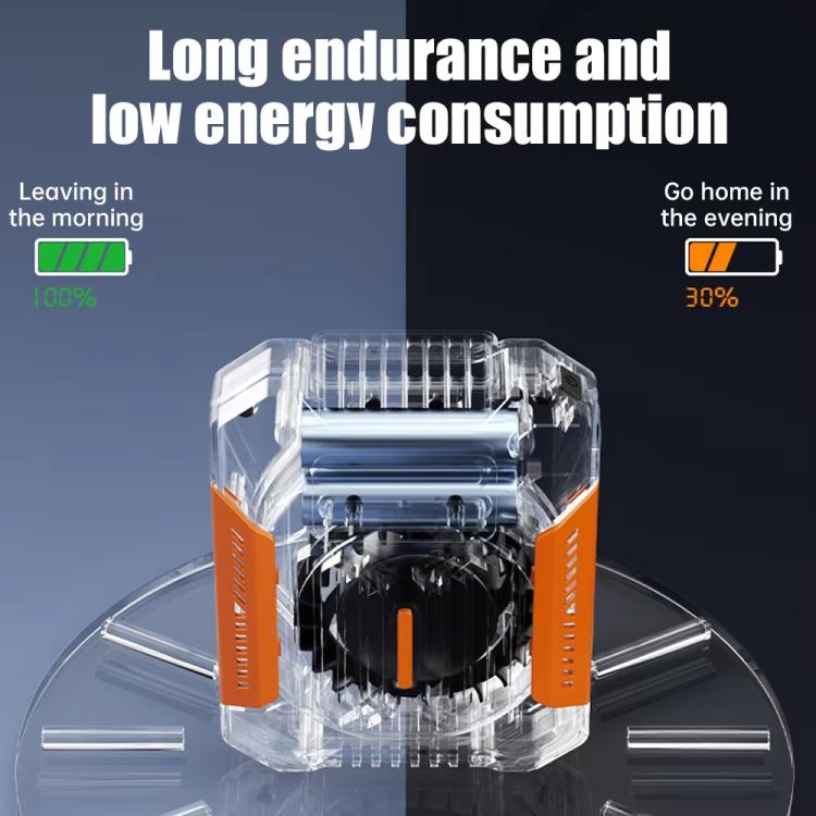 F66 Rechargeable Waist-Mounted Clip Fan With 3-Speed Settings & LED Flashlight Hands-Free Cooling For Construction, Outdoor Work, Hiking