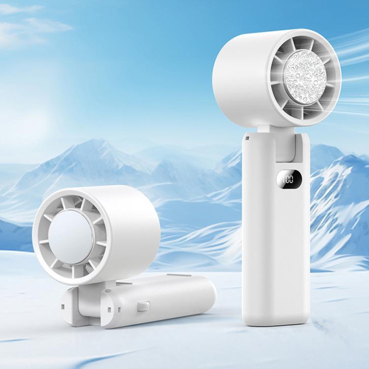 WT21 Handheld Cooling Fan Foldable Ice Pack Fan With Battery Level Display