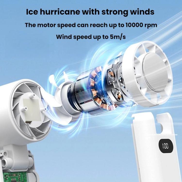 WT21 Handheld Cooling Fan Foldable Ice Pack Fan With Battery Level Display