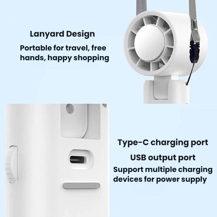 WT21 Handheld Cooling Fan Foldable Ice Pack Fan With Battery Level Display