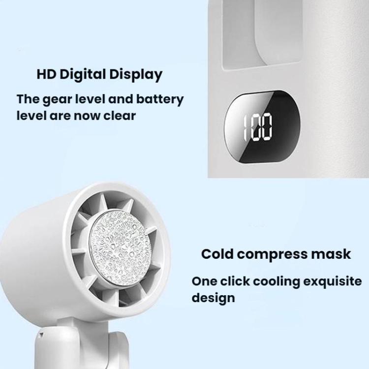 WT21 Handheld Cooling Fan Foldable Ice Pack Fan With Battery Level Display