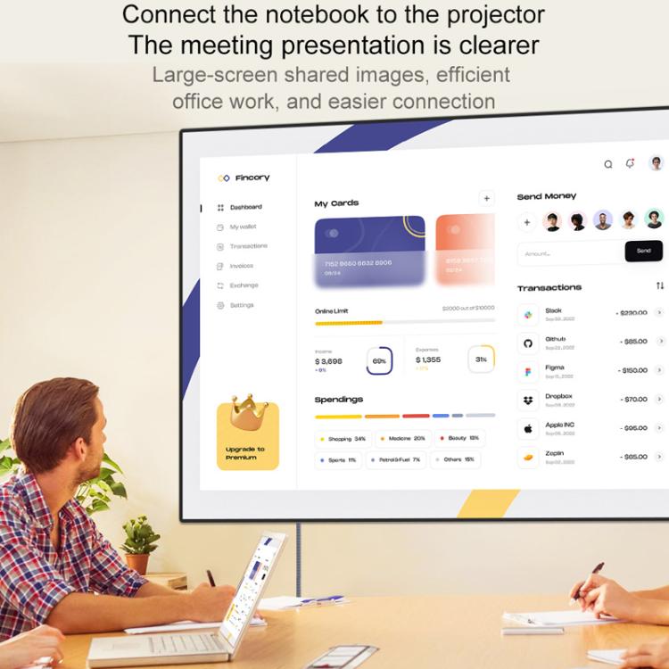 DP To HDMI 8K 60HZ HD Conversion Cable TV Computer Connection Conversion Monitor Projection Cable, 1m, 2m