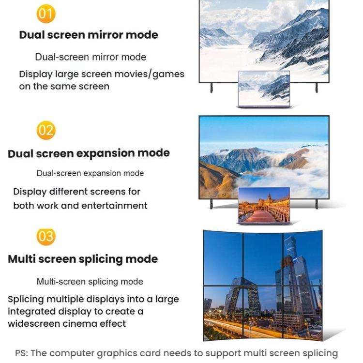 DP To HDMI 8K 60HZ HD Conversion Cable TV Computer Connection Conversion Monitor Projection Cable, 1m, 2m