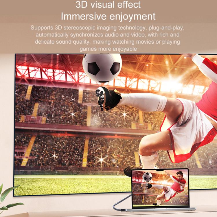 DP To HDMI 8K 60HZ HD Conversion Cable TV Computer Connection Conversion Monitor Projection Cable, 1m, 2m