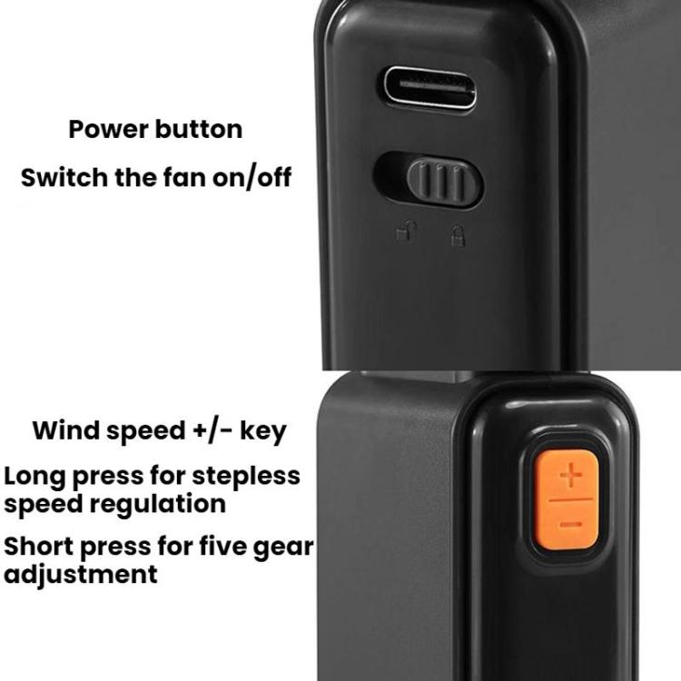 WH14 Handheld Digital Display Fan Outdoor Portable High Speed Fan