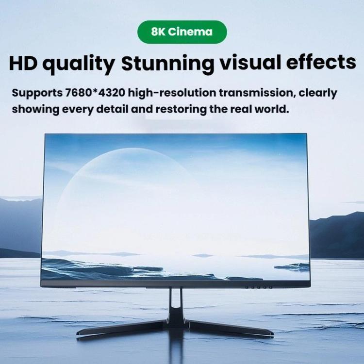 Type-C To DP1.4 8K 60Hz HD Unidirectional Adapter Cable Computer Gaming Console Monitor Mobile Phone Video Connection Cable, 1m, 2m