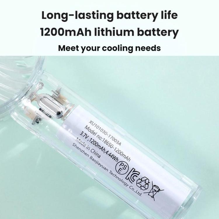 YL14 Transparent Handheld Fan USB Outdoor Portable Fan, YL14