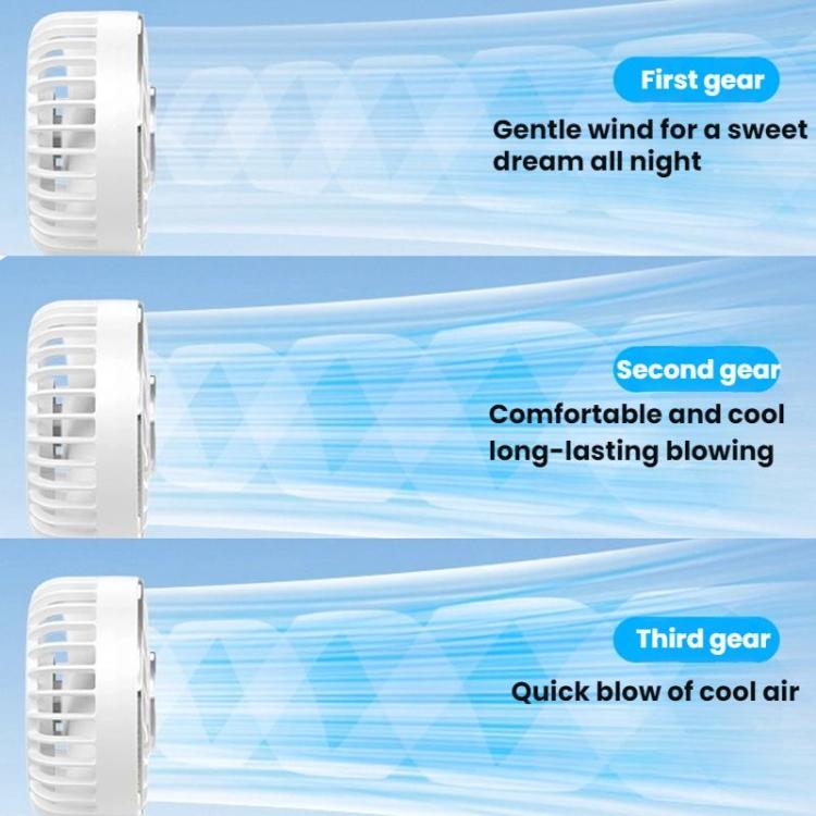 WT25 Handheld Fan With Lanyard Clip USB Desktop Silent Rechargeable Fan