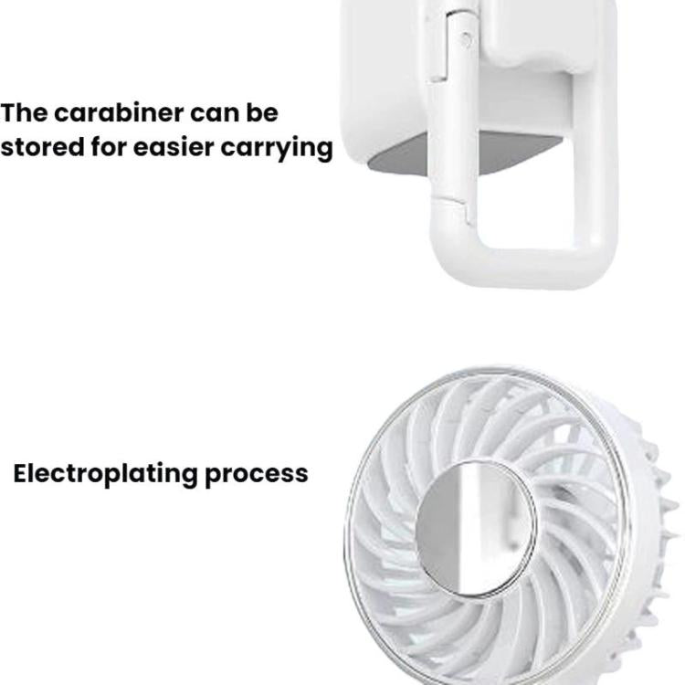 WT25 Handheld Fan With Lanyard Clip USB Desktop Silent Rechargeable Fan