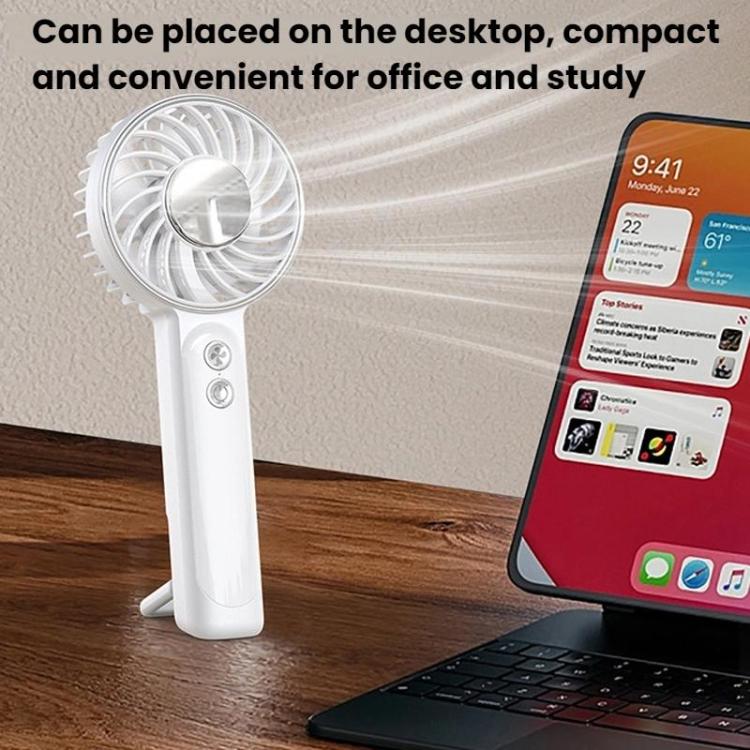 WT25 Handheld Fan With Lanyard Clip USB Desktop Silent Rechargeable Fan
