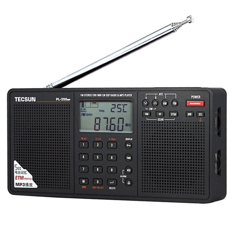 TECSUN PL-398MP Stereo Portable Full-Band Digital Tuning Radio Support SD Card Playback