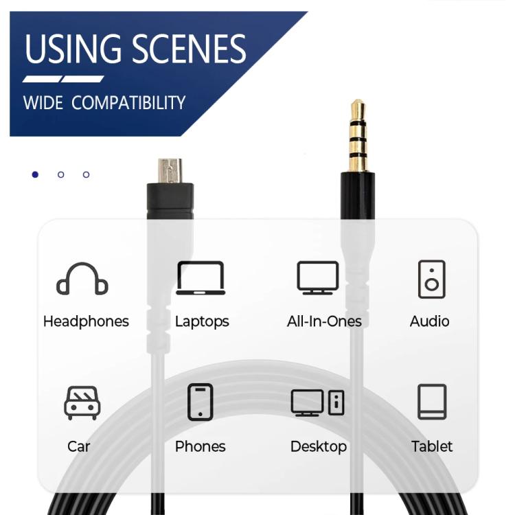 1.5m Mini Pin USB TPE Earphone Cable For SteelSeries Arctis Prime / 3 / 5 / 7 / Pro, ZS0271