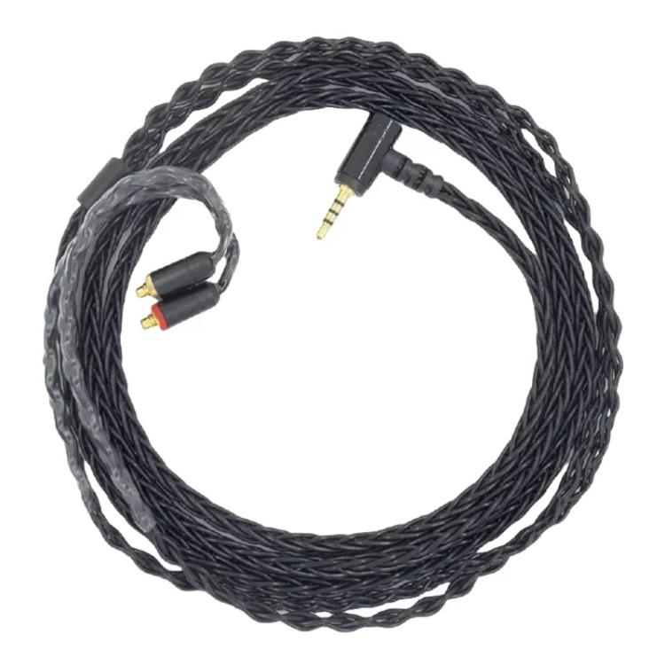 1.2m 8 Core Single Crystal Copper Silver Plated MMCX Headphone Upgrade Cable, For Shure SE215 / SE535 / SE846 / UE900, Black 2.5mm Balance, Black 4.4mm Balance, Transparent 2.5mm Balance, Transparent 3.5mm Stereo, Transparent 4.4mm Balance