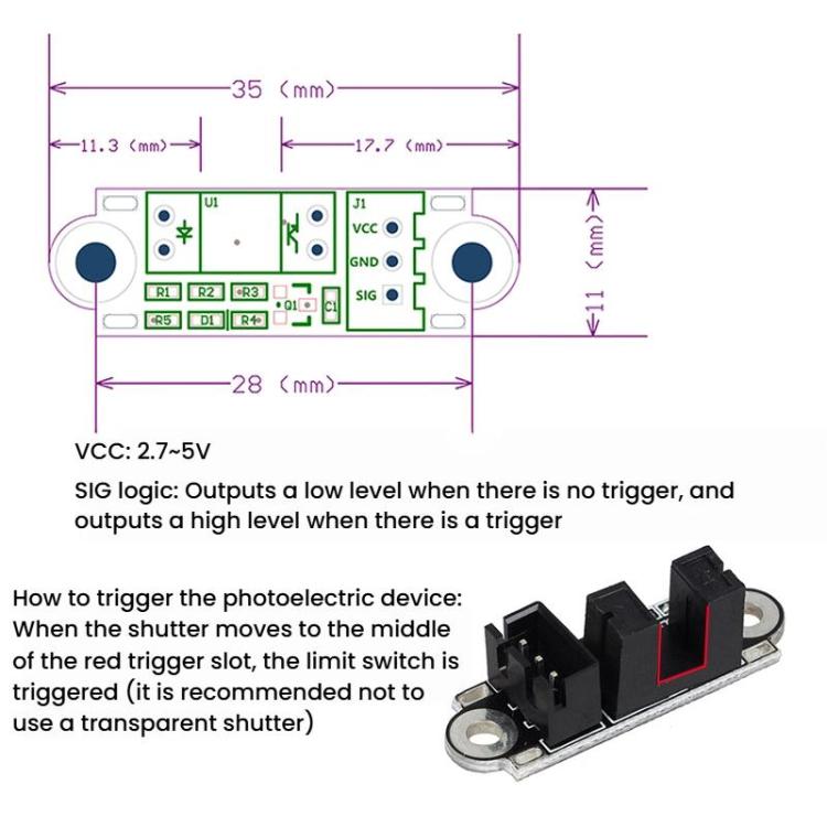 2pcs Wired Endstop Optical Switch Sensor Photoelectric Limit Switch