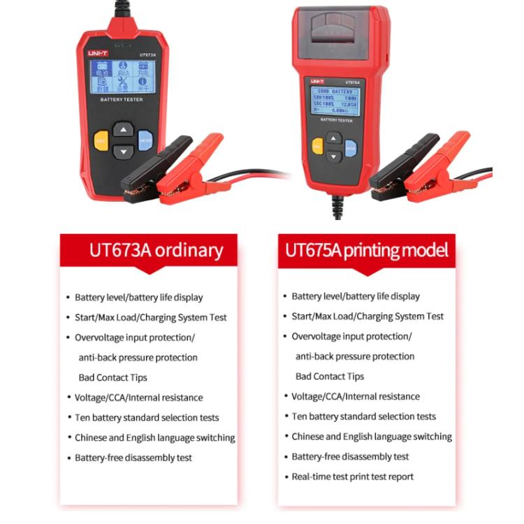 Car Battery Tester For AGM/GEL/EFB & Standard Batteries 3-250Ah Capacity Analyzer