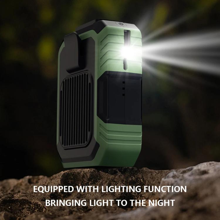 Rechargeable Waist-Mounted Clip Fan With 3-Speed Settings & LED Flashlight Hands-Free Cooling For Construction, Outdoor Work, Hiking