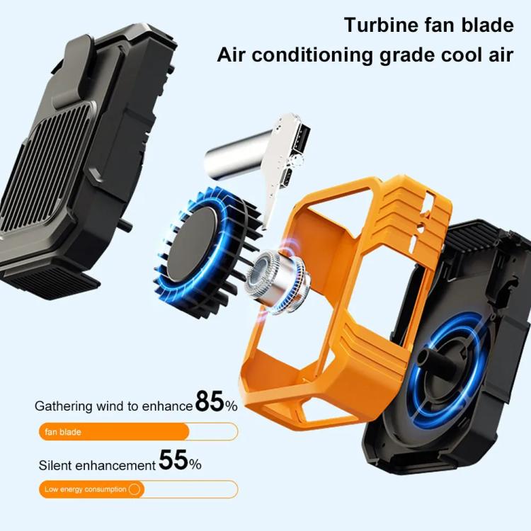 Rechargeable Waist-Mounted Clip Fan With 3-Speed Settings & LED Flashlight Hands-Free Cooling For Construction, Outdoor Work, Hiking