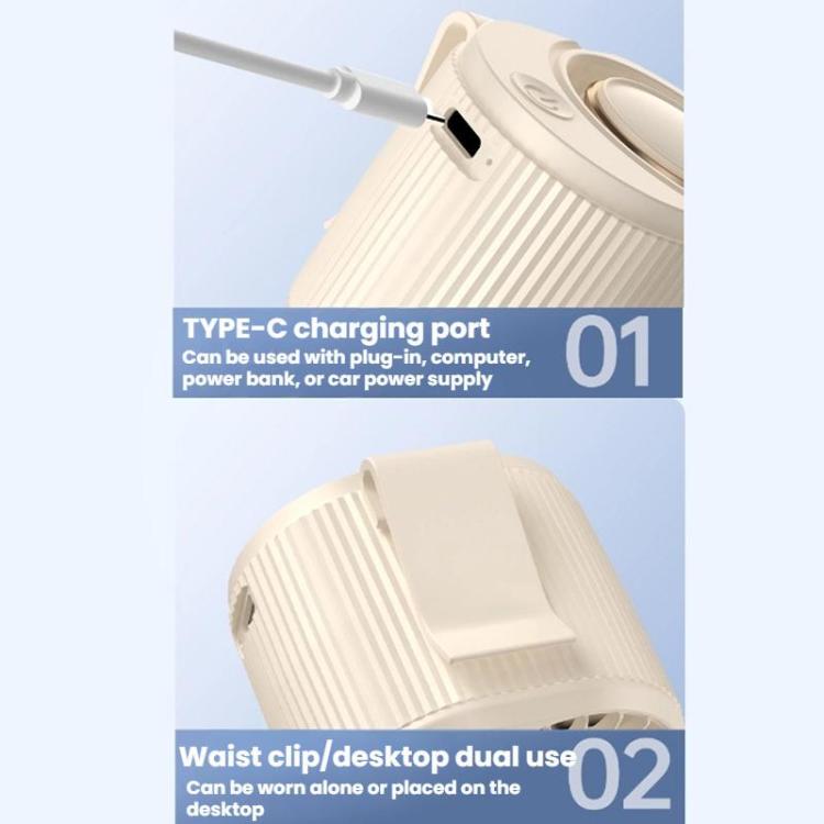 High-speed Waist-mounted Fan Outdoor Clip-on USB Mini Fan