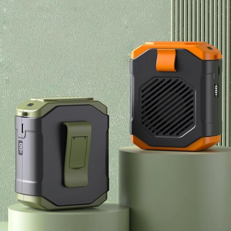 F31 Rechargeable Waist-Mounted Clip Fan With 5-Speed Adjustable Airflow, Stand & Flashlight