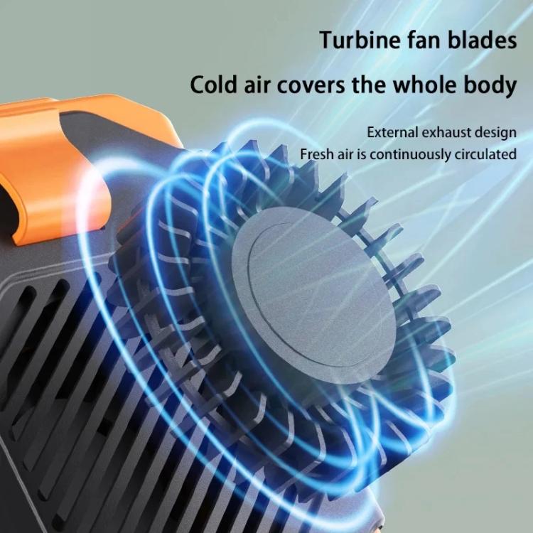F31 Rechargeable Waist-Mounted Clip Fan With 5-Speed Adjustable Airflow, Stand & Flashlight, F31 Green, F31 Orange