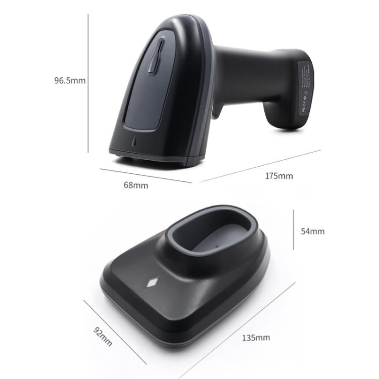 Long-range Wireless QR Code Barcode Scanner With Base, Single 2.4G, 2.4G + Bluetooth