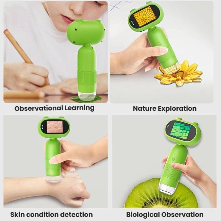Cartoon HD Children Digital Electronic Microscope With Screen Handheld Portable Magnifier