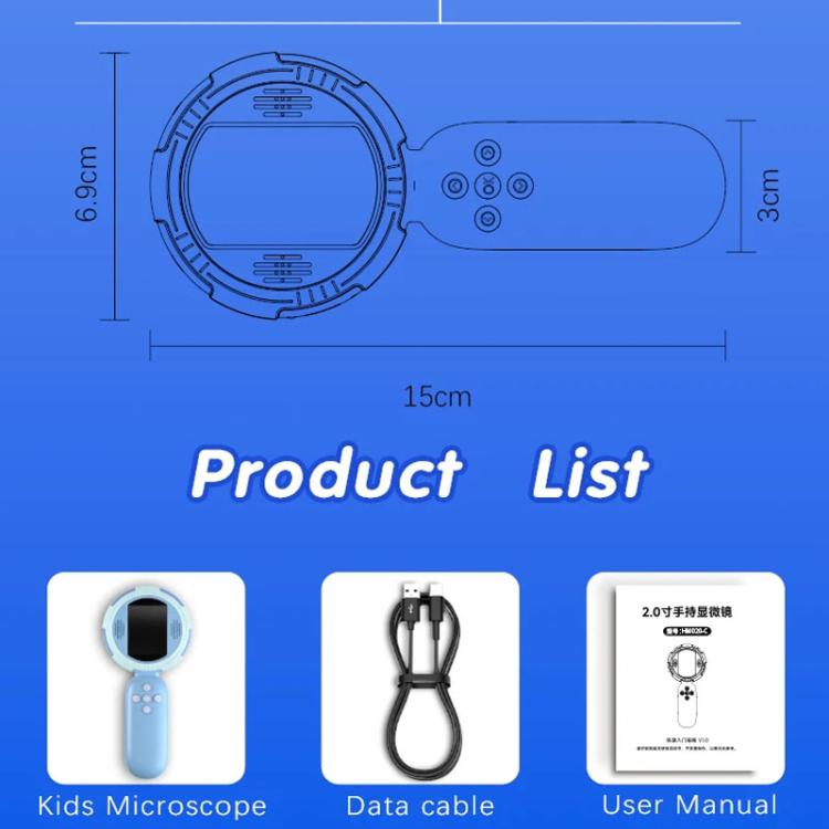 HM020-C Handheld Children Electronic Magnifier HD 2MP Digital Microscope