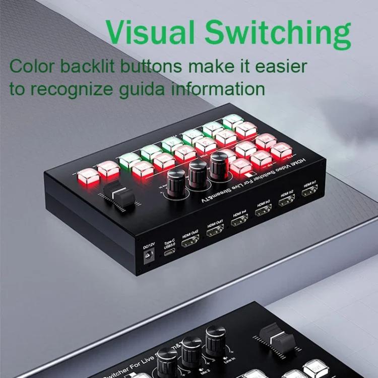 4 In 2 Out HDMI Guide Switchboard Type-C Capture Port OSD Display Game Switcher