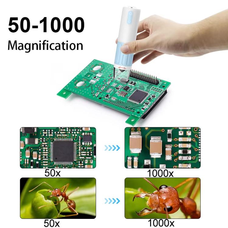 50-1000X Portable WiFi Digital Microscope Wireless HD Magnifier For Kids
